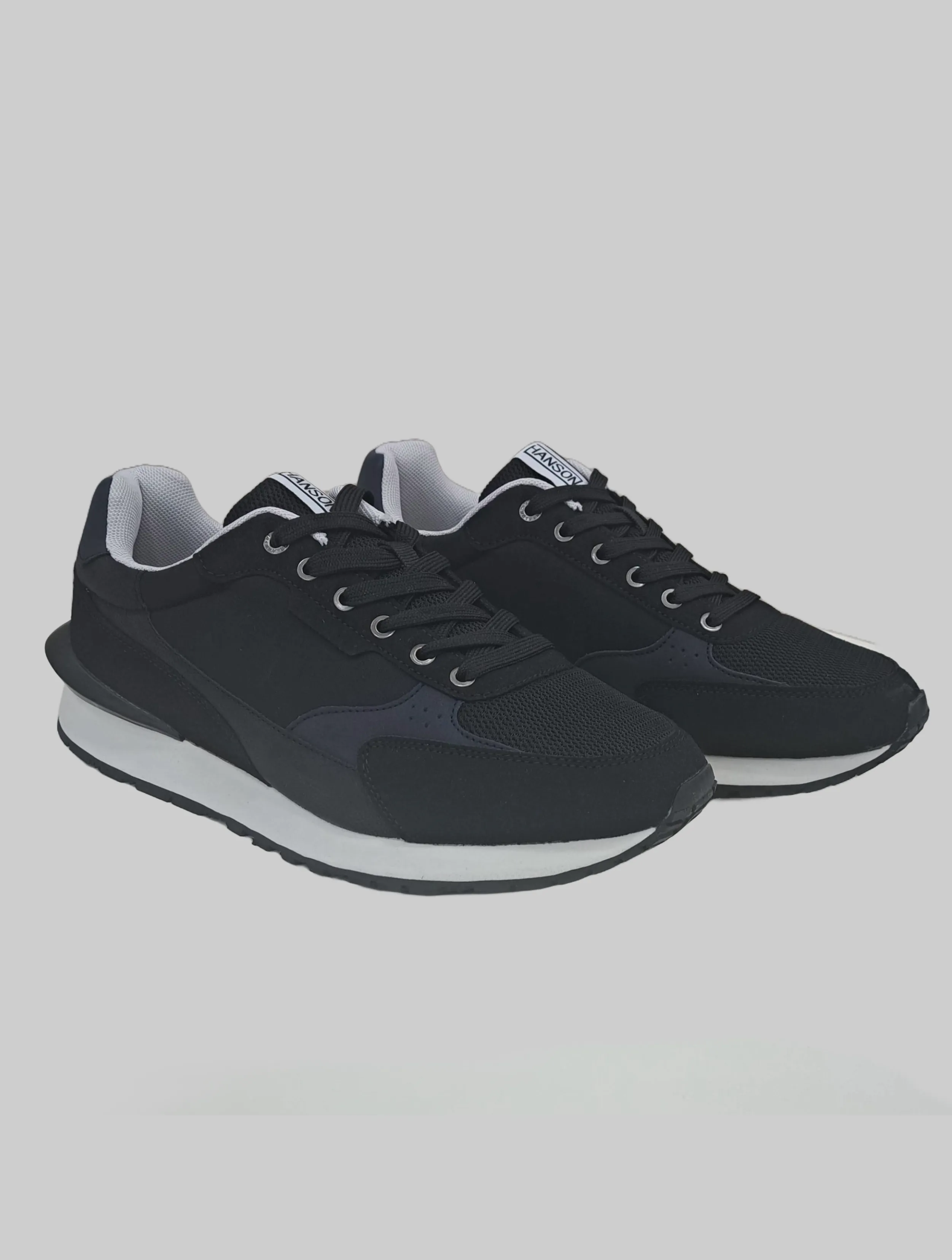LEATHER MIX SNEAKERS BLACK