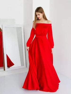 Leather Red Evening Dress