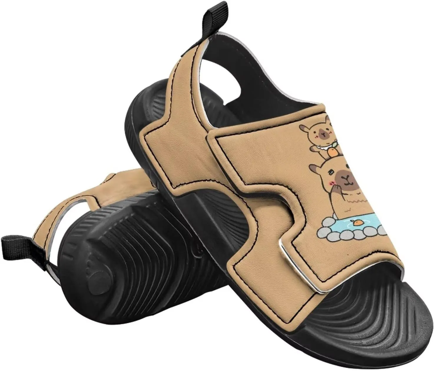 Little Kids Open Toe Summer Outtdoor Sport Sandals Art Cat and Puppy Water Shoes Lightweight Hiking Sandals