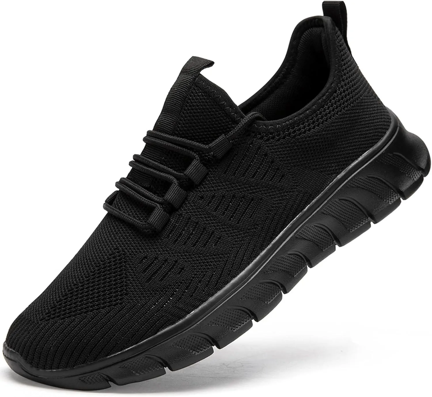 Men Tennis Shoes Running - Gym Sneakers Shoes Walking Workout Non Slip Walking Athletic Slip on Breathable Mesh Comfortable Lightweight Casual Sports Black 6.5