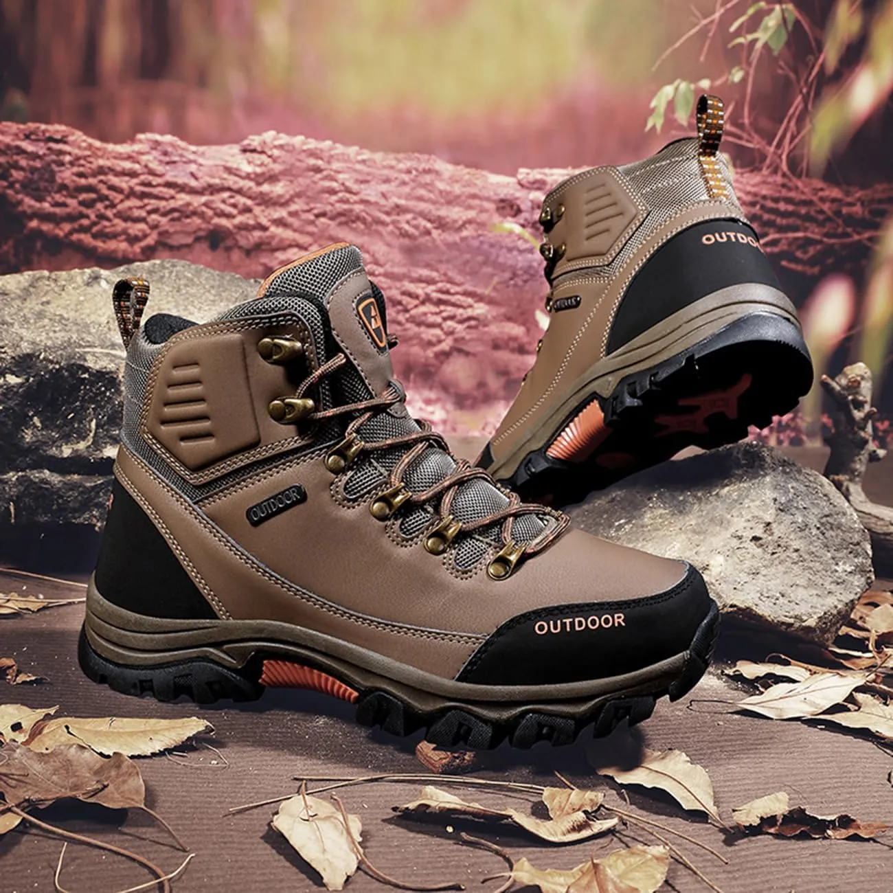 Men's Breathable Hiking Shoes Lightweight Waterproof Outdoor Boots for Trekking, Backpacking & Work Wear