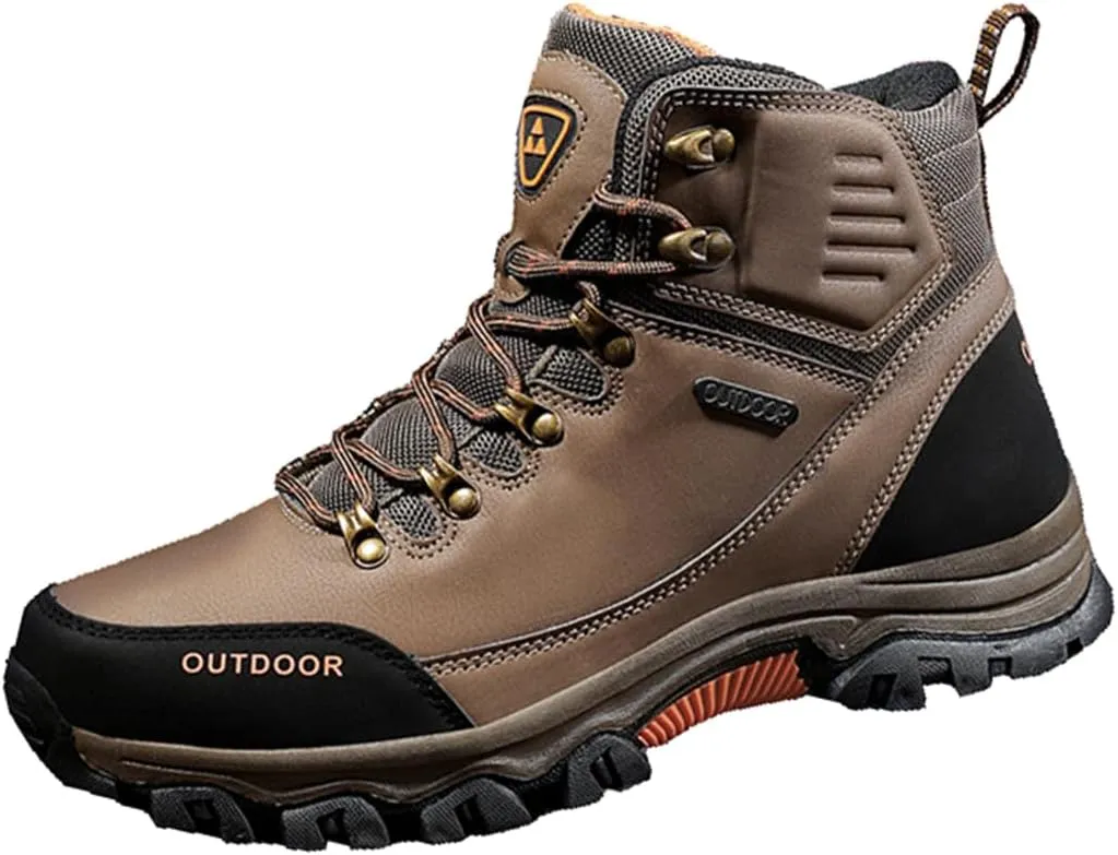 Men's Breathable Hiking Shoes Lightweight Waterproof Outdoor Boots for Trekking, Backpacking & Work Wear