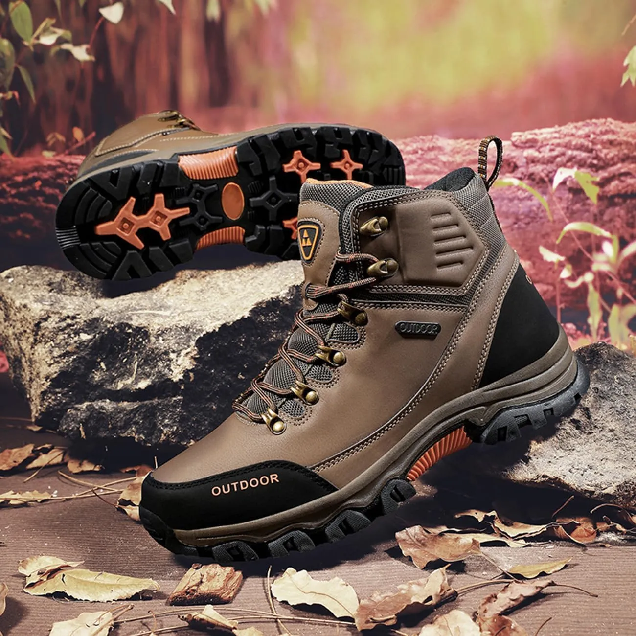 Men's Breathable Hiking Shoes Lightweight Waterproof Outdoor Boots for Trekking, Backpacking & Work Wear