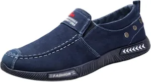 Men's Casual Martial Arts Shoes, Breathable Slip-On Chinese Traditional Old Beijing Canvas Walking Shoes, Rubber Sole Non Slip Strong Grip, are Light in Weight