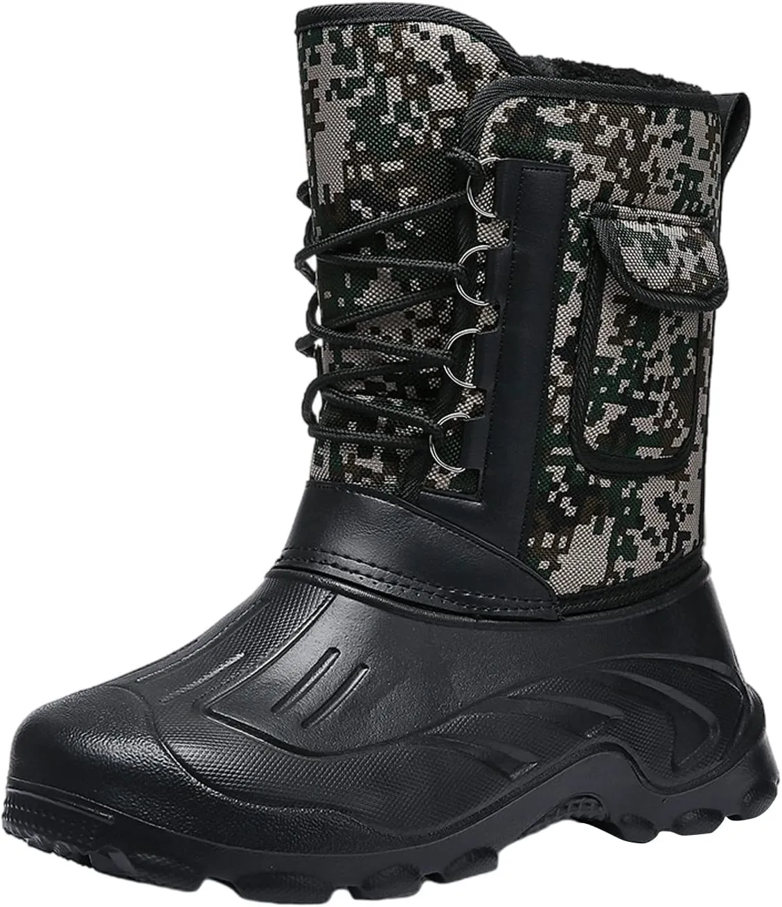 Men's Snow Boots Waterproof Work Anti-Slip Fur Lined Casual Outdoor Sneakers Winter Keep Warm Classic Shoes for Men