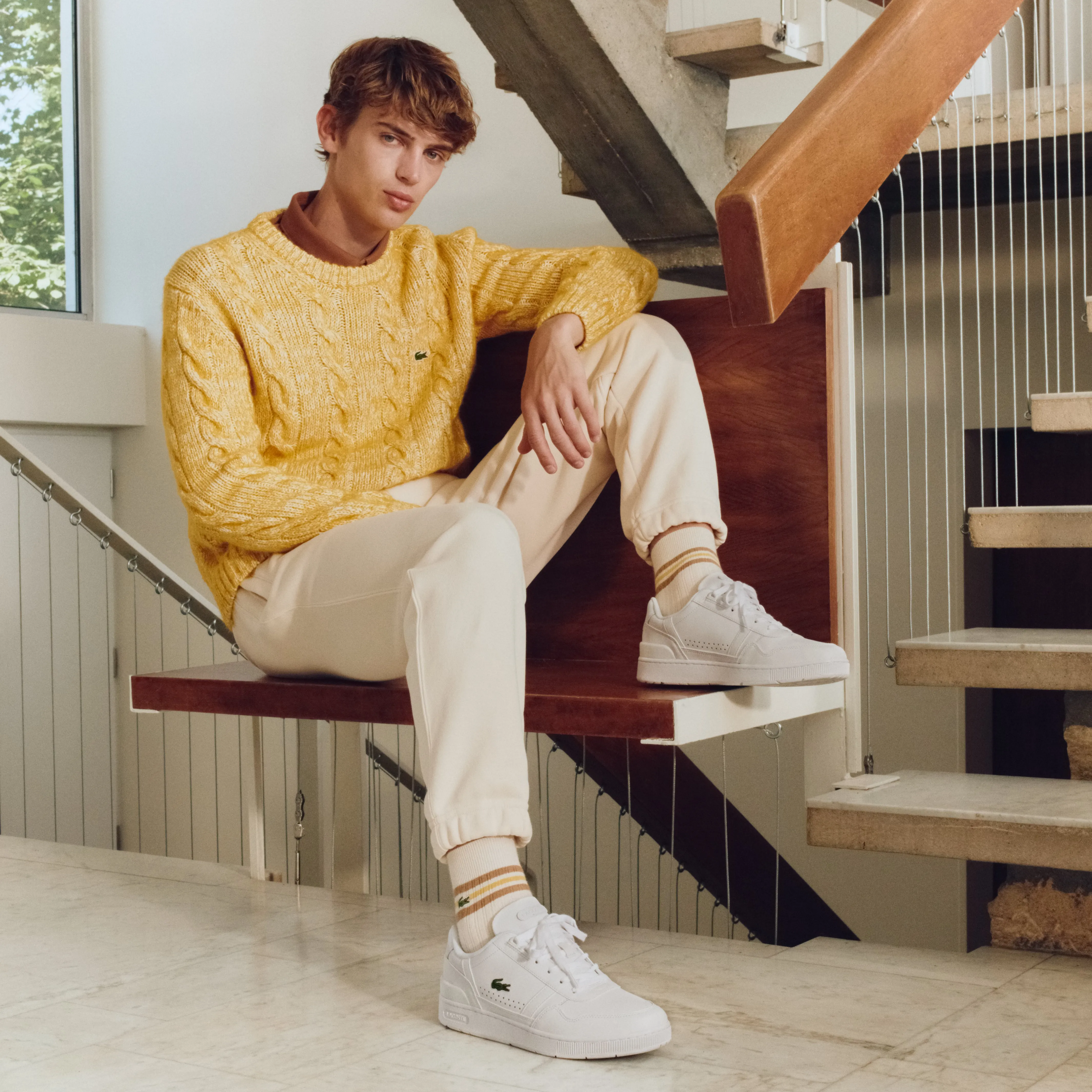 Men's T-Clip Leather and Synthetic Trainers