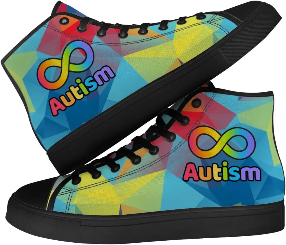 Men's Women's Autism Awareness High Top Sneakers Canvas Shoes Autism Puzzle Shoes Gifts for Men Women