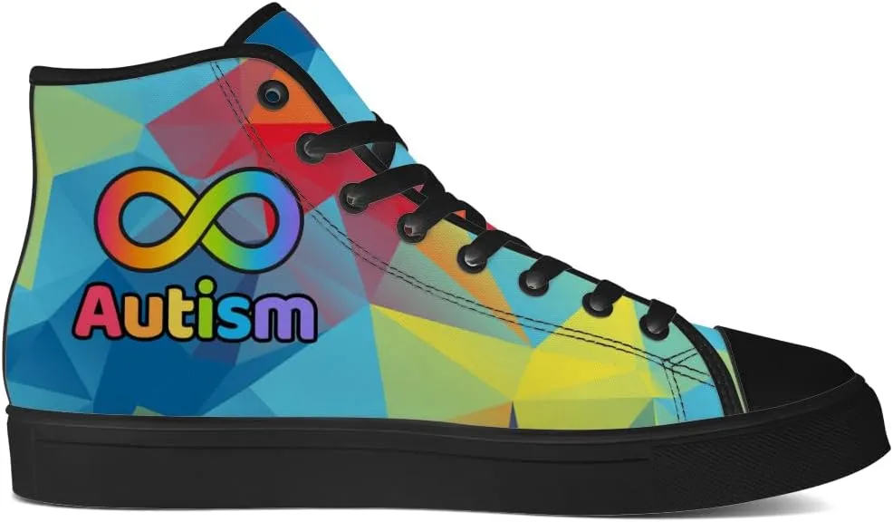 Men's Women's Autism Awareness High Top Sneakers Canvas Shoes Autism Puzzle Shoes Gifts for Men Women