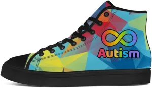 Men's Women's Autism Awareness High Top Sneakers Canvas Shoes Autism Puzzle Shoes Gifts for Men Women