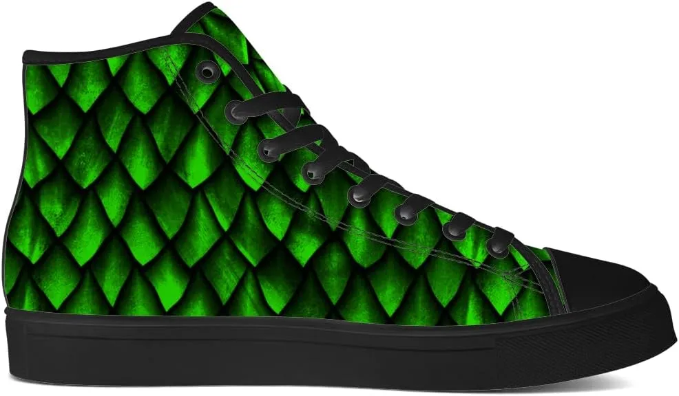 Men's Women's Dragon Scales High Top Canvas Shoes Dragon High Top Sneakers Lace Up Casual Shoes Gifts for Men Women