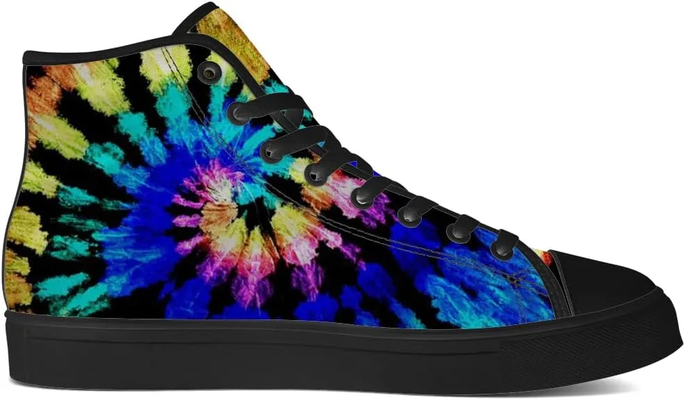 Men's Women's Tie Dye High Top Canvas Shoes High Top Sneakers Lace Up Casual Shoes Gifts for Men Women