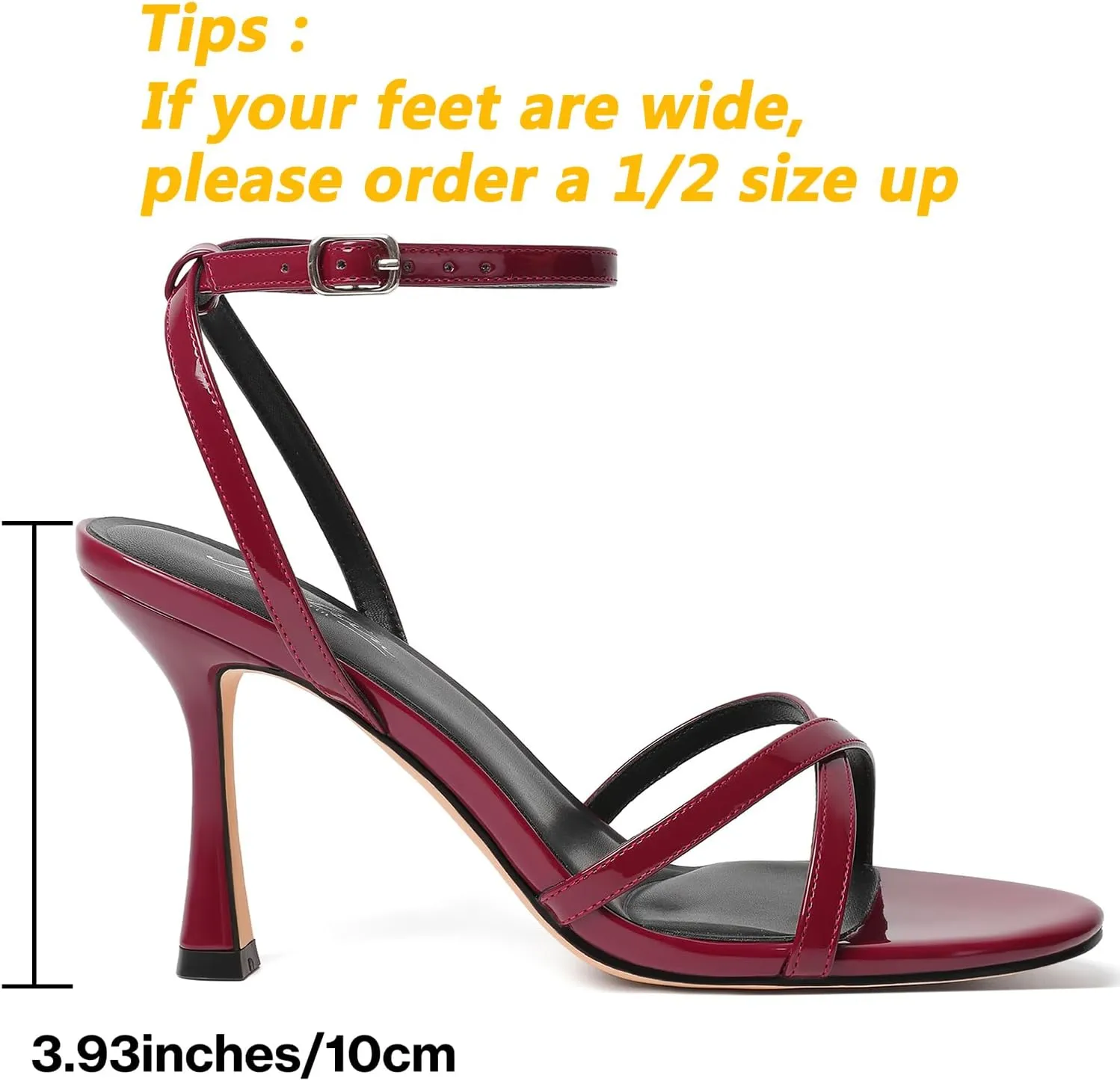 Mostrin Strappy Heels for Women Lace Up Ankle Strap Round Open Toe Stiletto High Heels Women's Heeled Sandals for Prom, Party, Daily