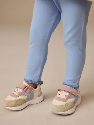 Multi Pastel Elastic Lace Touch Fasten Trainers