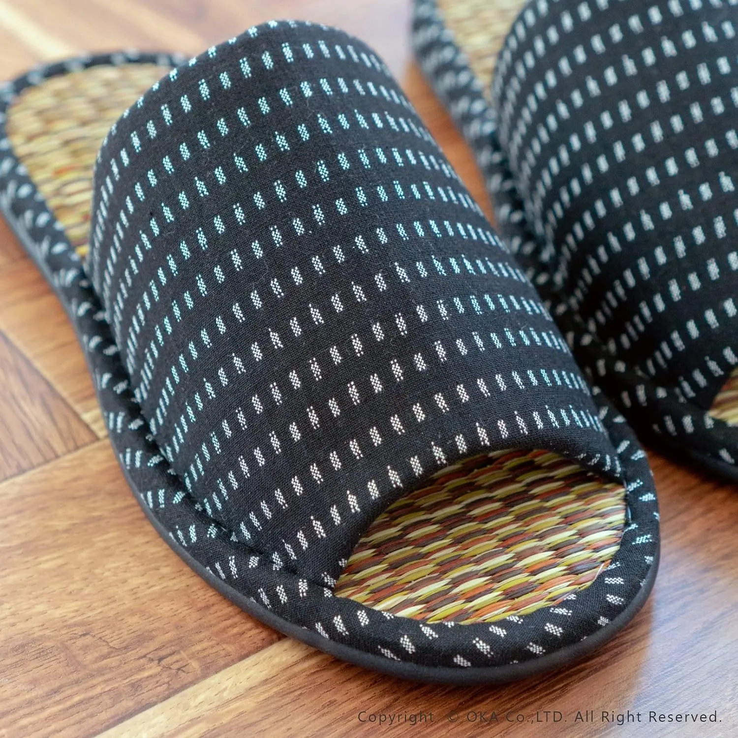 OKA Tatami Slippers, Made in Japan (Grass & Root, Japanese)