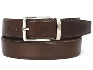 Paul Parkman Men's Leather Belt Hand-Painted Brown