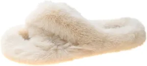Plush Slippers Women's Wear Winter Lovely Rabbit Plush Cross Cotton Slippers