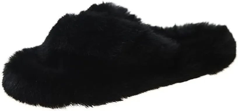 Plush Slippers Women's Wear Winter Lovely Rabbit Plush Cross Cotton Slippers