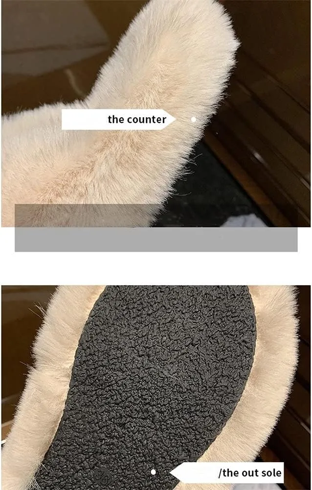 Plush Slippers Women's Wear Winter Lovely Rabbit Plush Cross Cotton Slippers