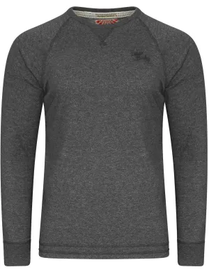 Port Hayward Slub Long Sleeve Top in Charcoal Marl - Tokyo Laundry