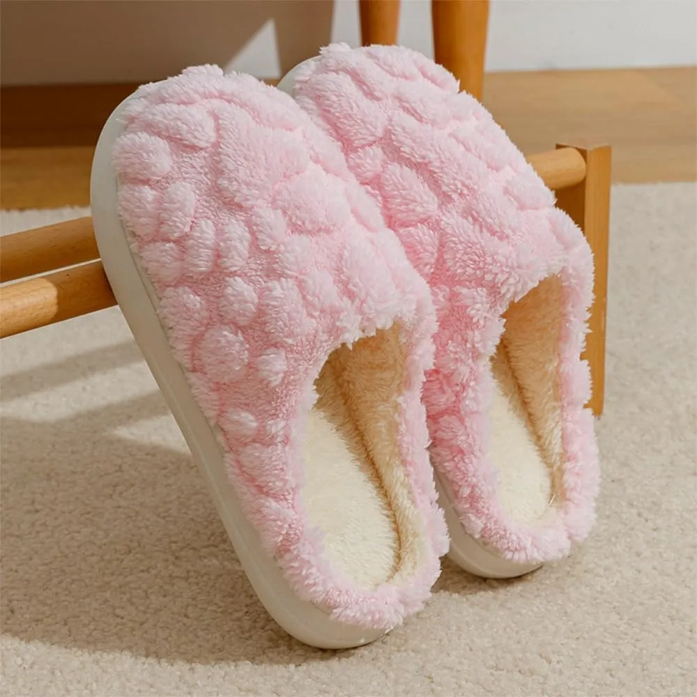 Premium Comfort Fleece Women's Fuzzy House Slippers Cute Indoor Soft Warm Kawaii Shoes Memory Foam Sole