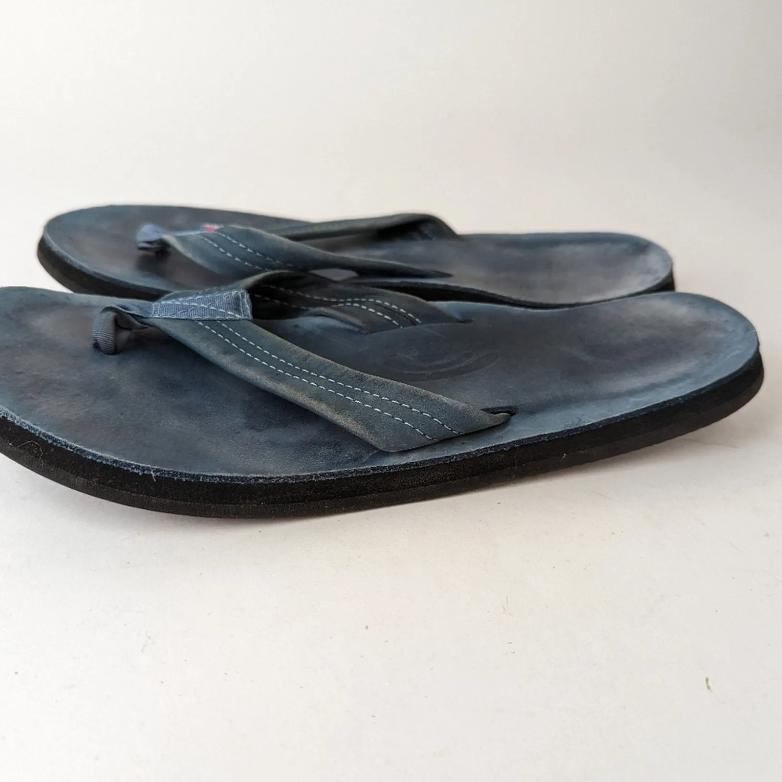 Rainbow Classic Leather Sandals Blue