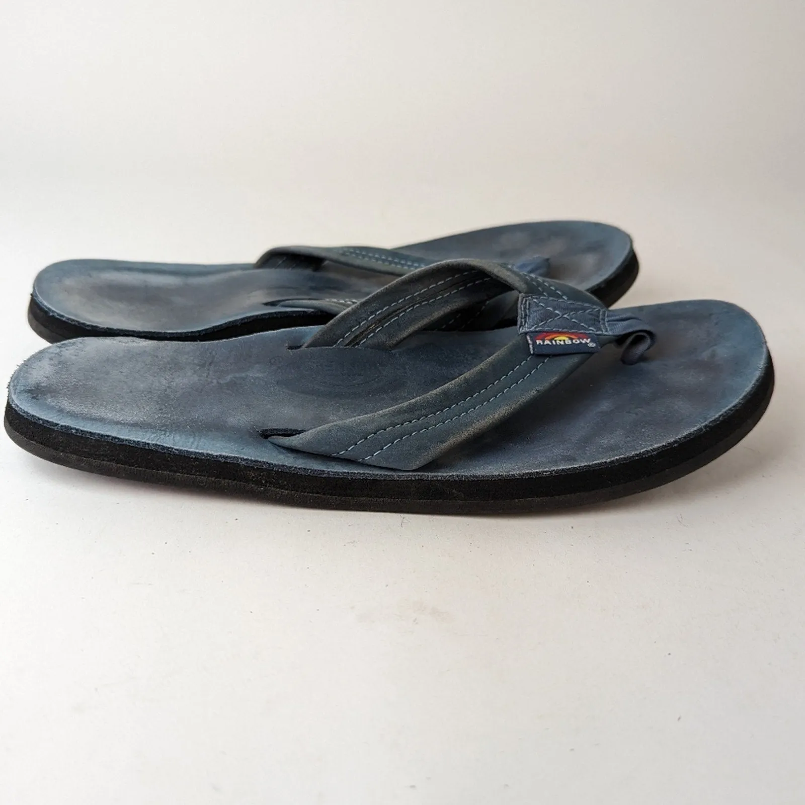 Rainbow Classic Leather Sandals Blue