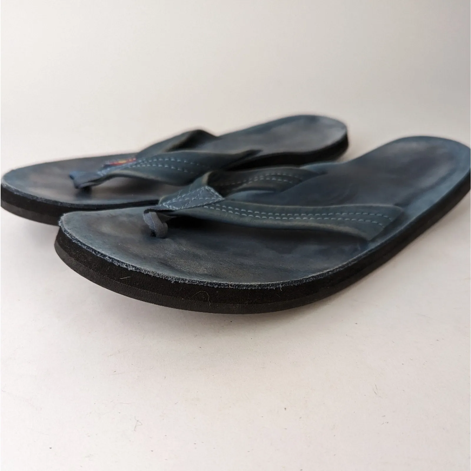 Rainbow Classic Leather Sandals Blue