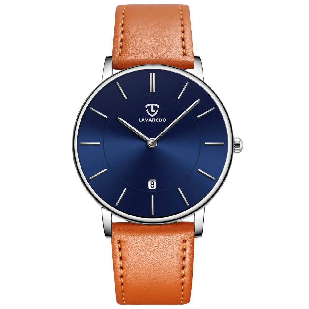 Refined Minimalist Men's Leather Wrist Watch