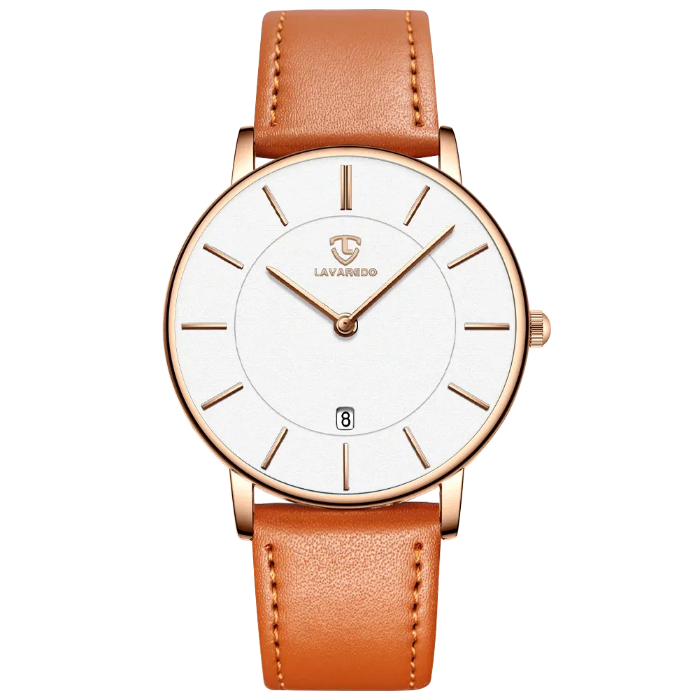 Refined Minimalist Men's Leather Wrist Watch