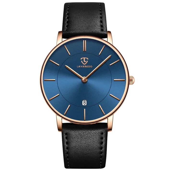 Refined Minimalist Men's Leather Wrist Watch