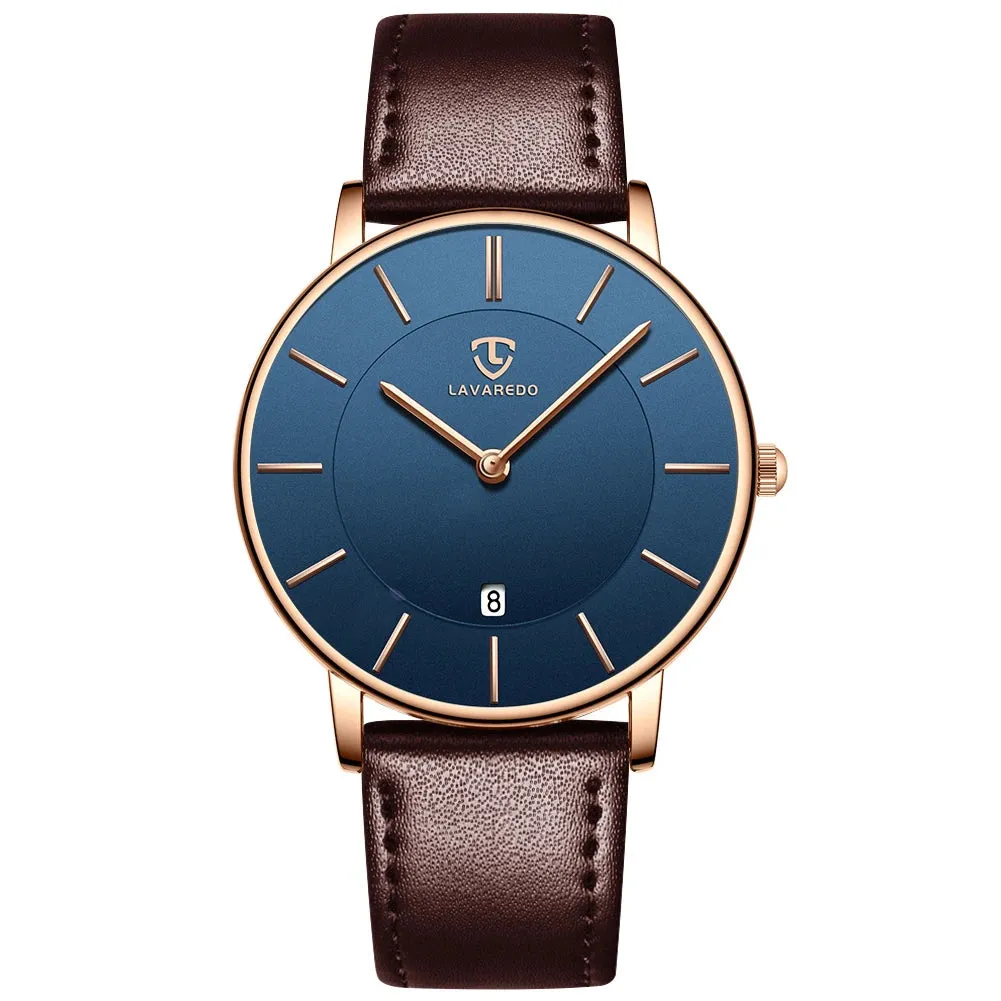 Refined Minimalist Men's Leather Wrist Watch