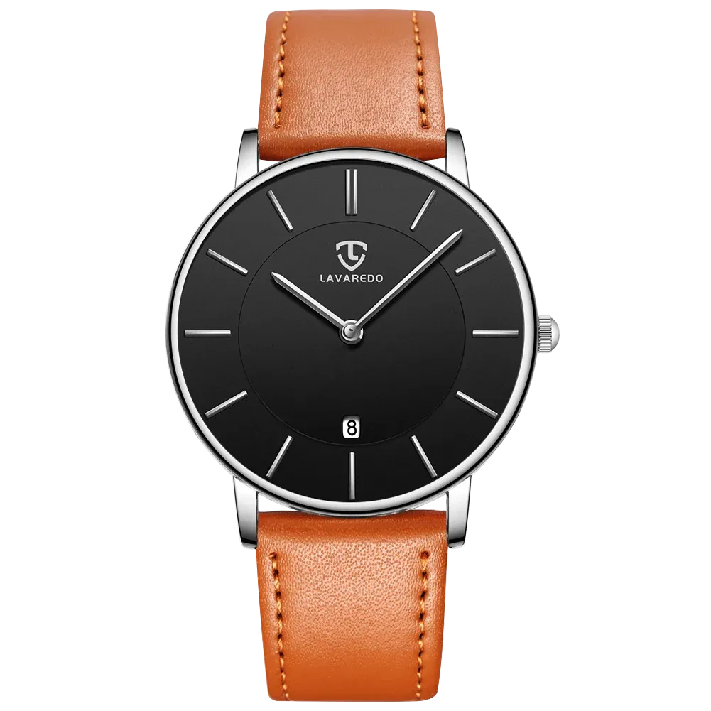 Refined Minimalist Men's Leather Wrist Watch