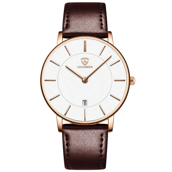 Refined Minimalist Men's Leather Wrist Watch