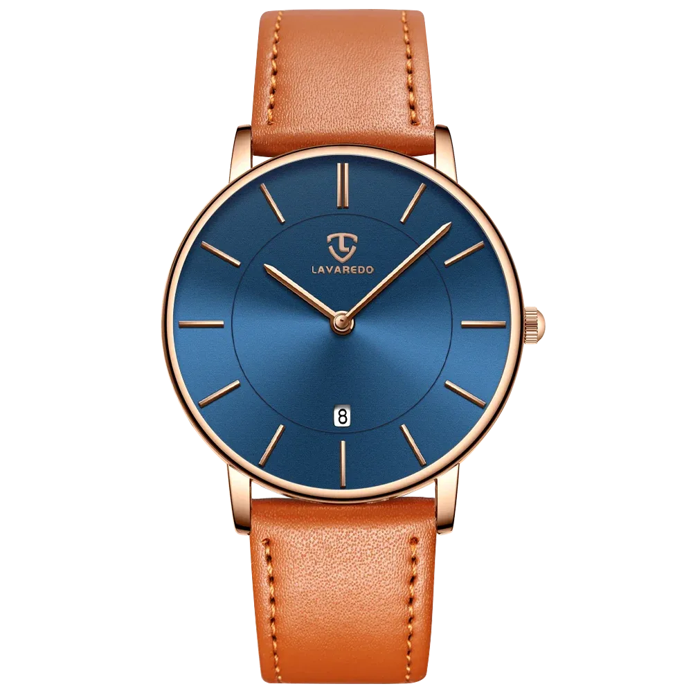 Refined Minimalist Men's Leather Wrist Watch