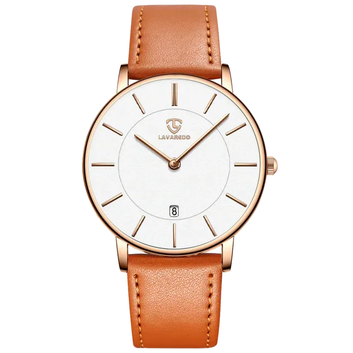 Refined Minimalist Men's Leather Wrist Watch