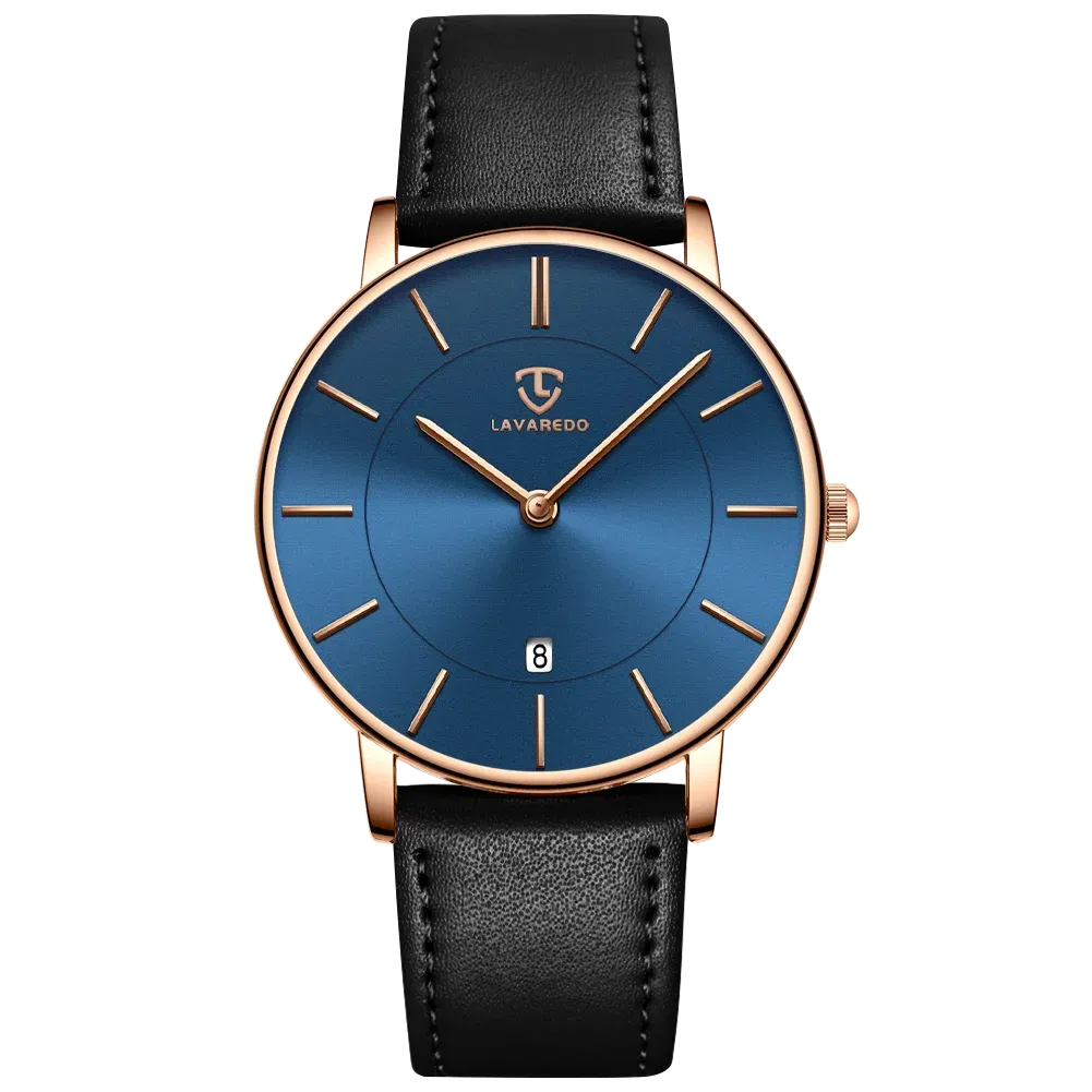 Refined Minimalist Men's Leather Wrist Watch