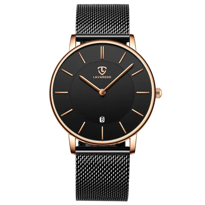 Refined Minimalist Men's Leather Wrist Watch