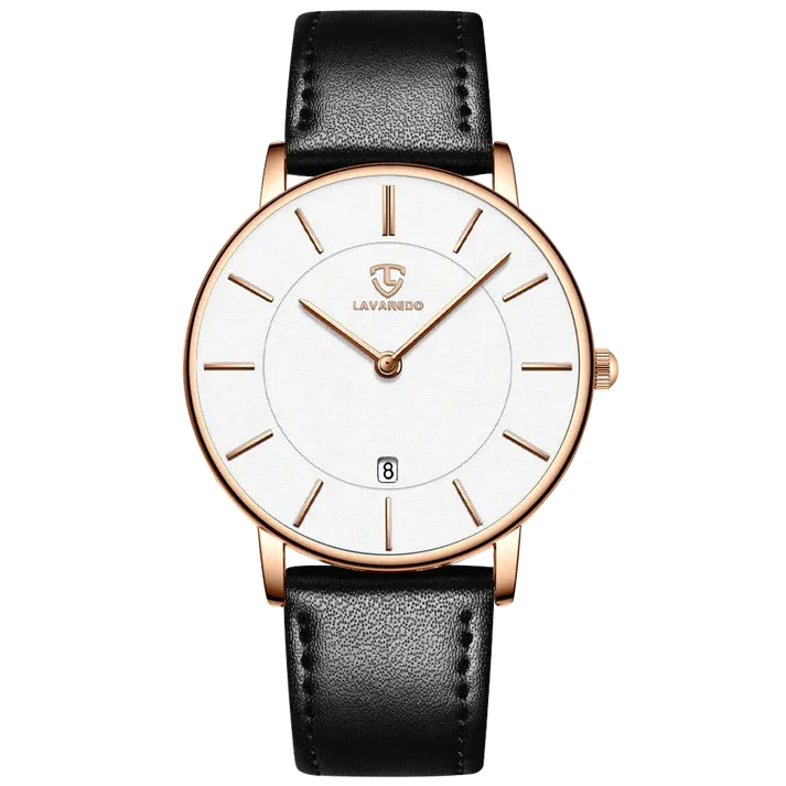 Refined Minimalist Men's Leather Wrist Watch