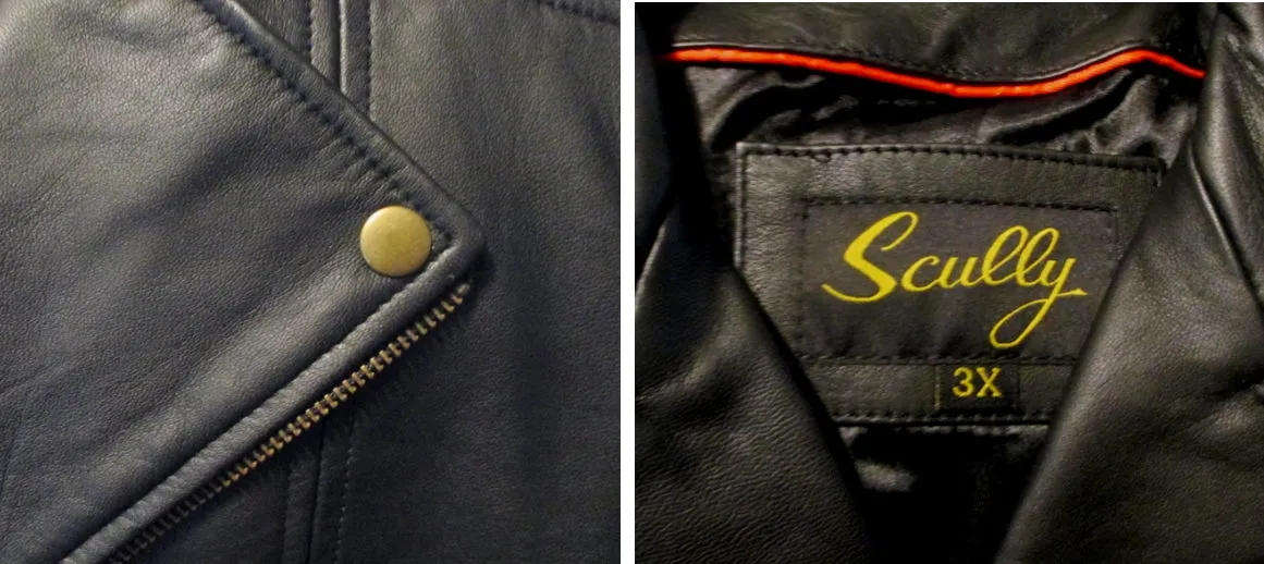 Scully Black Leather Conceal Carry Motorcycle Jacket 3XL