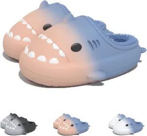 Shark Slides Winter Fluffy Plush Shark Slippers, Winter Cloud Slides Shark Slippers Adults Nonslip Fuzzy Slippers