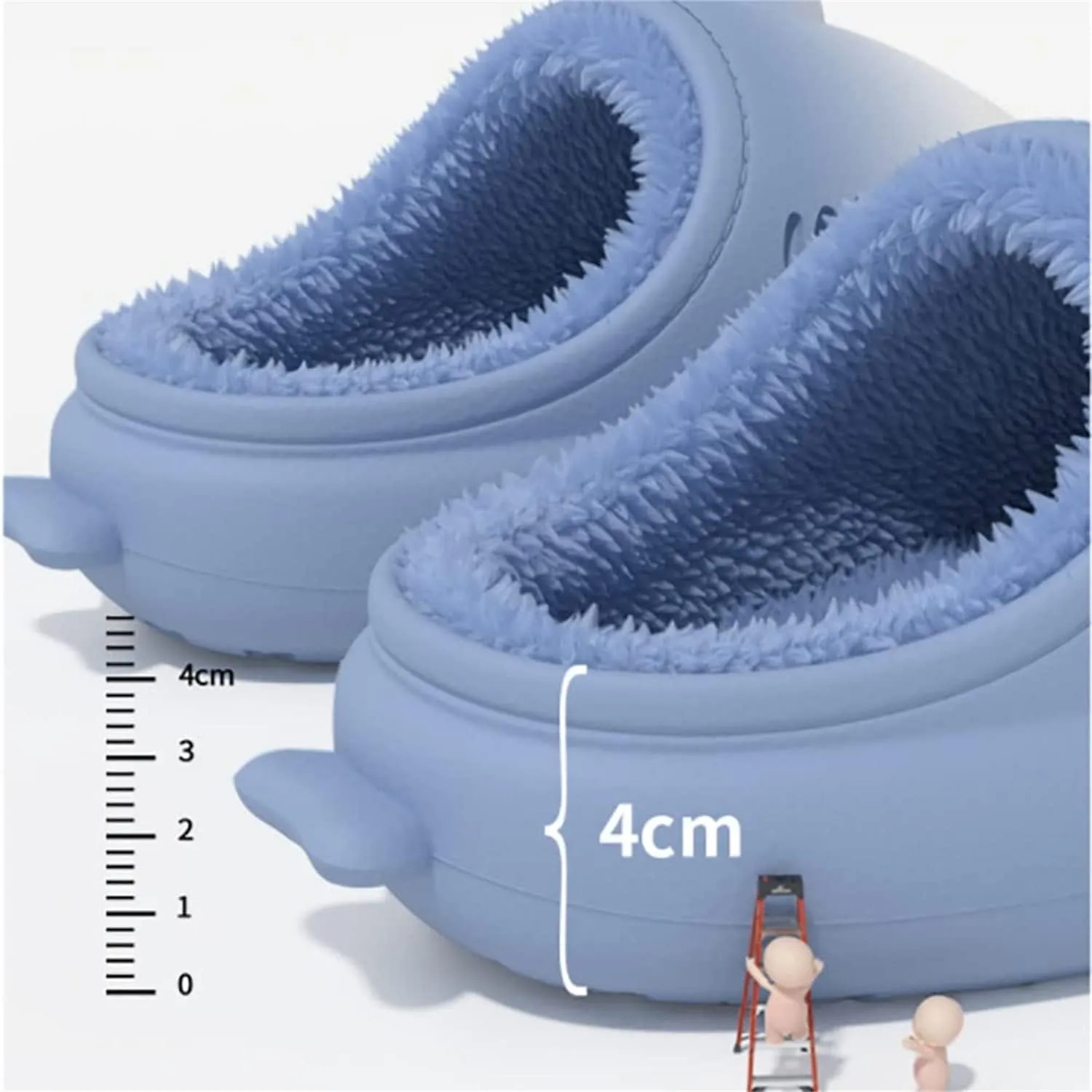 Shark Slides Winter Fluffy Plush Shark Slippers, Winter Cloud Slides Shark Slippers Adults Nonslip Fuzzy Slippers