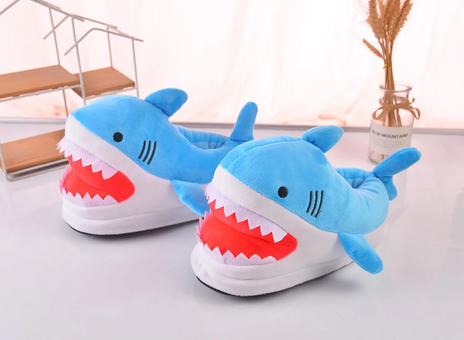 Shark Slippers, Shark Slippers for Women, Shark Shoes, Whale Slippers, Plush Indoor Home Furry Slippers with Cotton Socks