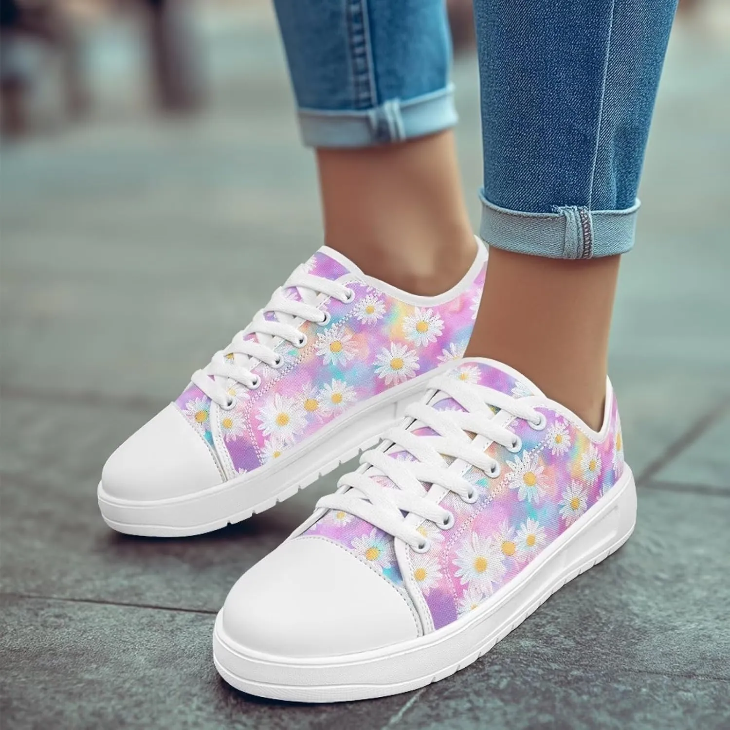 Sneakers for Women Memory Foam Spring Shoes for Women Footwear Slip-On Canvas Shoes Non Slip Fashion 5.5-13.5