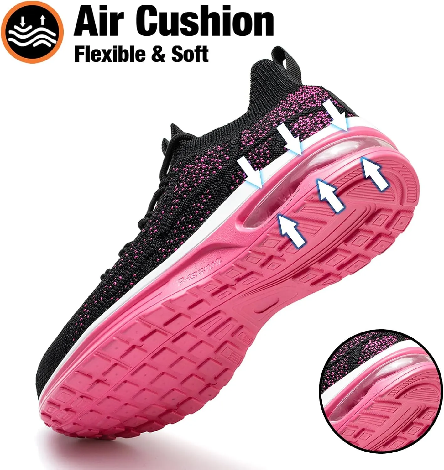 Steel Toe Shoes for Women Breathable Work Safety Sneakers Lightweight Comfortable Tennis Shoe Composite Toe Indestructible Shoes