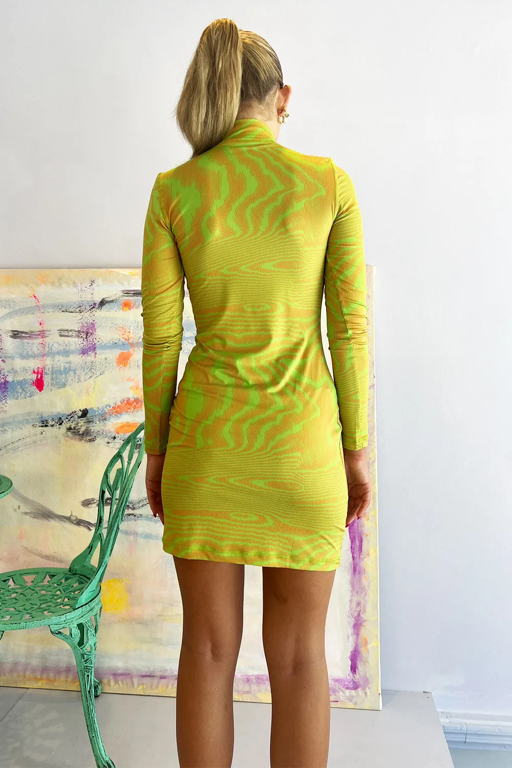 Stine Goya- Maribel Dress: Green/ Orange