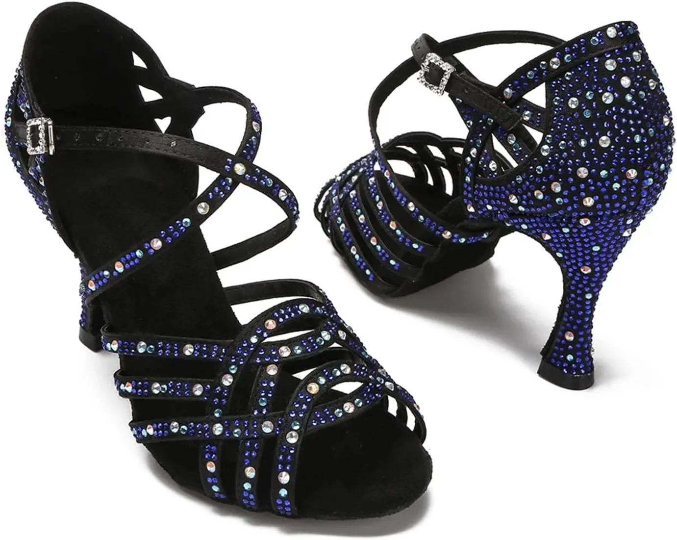 Tango Dance Shoes - Rhinestone Sandals for Ballroom Weddings (9CM/3.54")