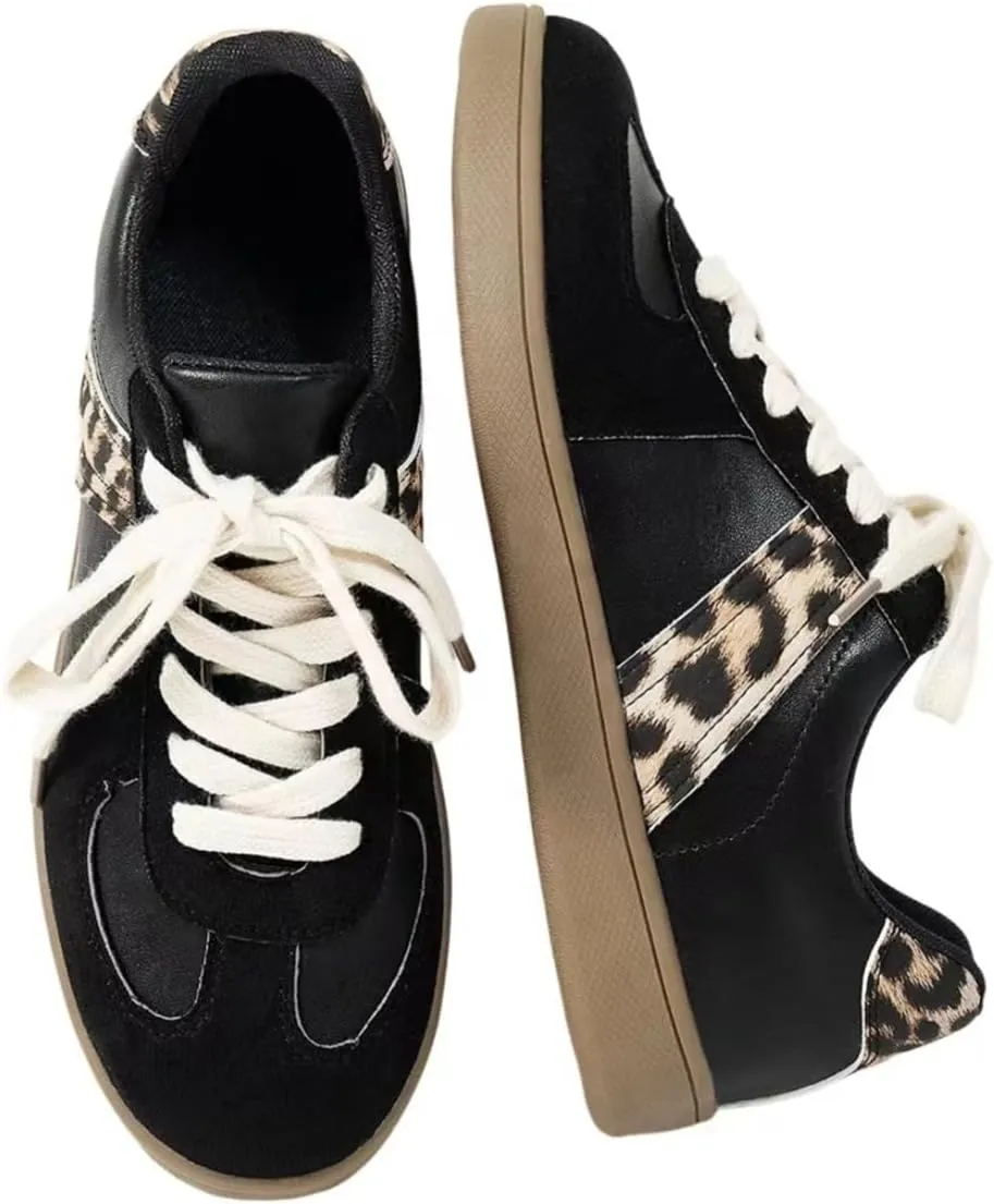 Tennis Shoes for Women & Girls Anti Slip Running Shoes Retro Leather Skateboarding Sneakers - Lightweight & Comfortable