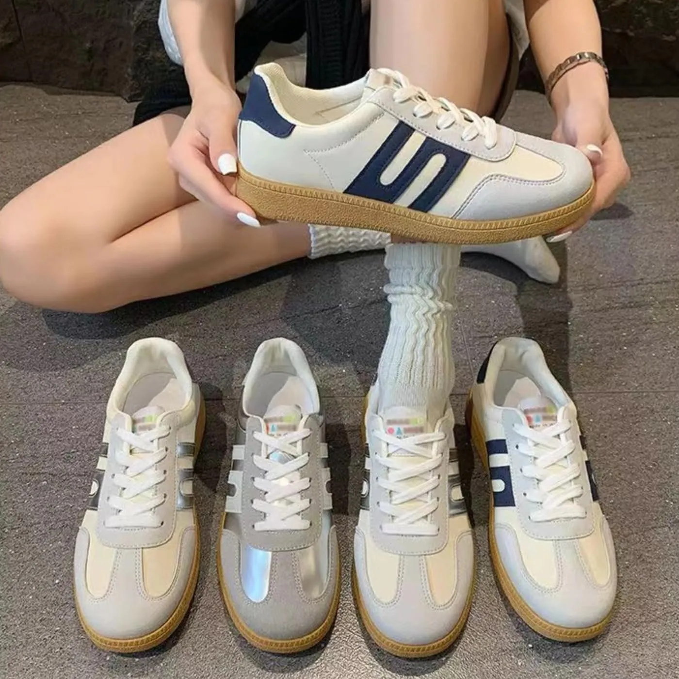 Tennis Shoes for Women & Girls Anti Slip Running Shoes Retro Leather Skateboarding Sneakers - Lightweight & Comfortable