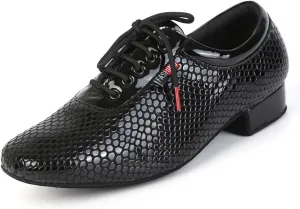 TINRYMX Men Latin Dance Shoes Lace-up Standard Ballroom Modern Tango Salsa Practice Social Dance Shoes,Model-LHD401
