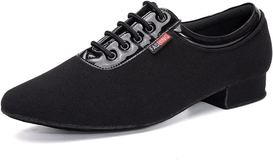 TINRYMX Men Latin Dance Shoes Lace-up Standard Ballroom Modern Tango Salsa Practice Social Dance Shoes,Model-LHD401